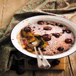 Fresh cherry clafoutis